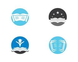 boeken in cirkels logo icon set vector