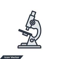 Microscoop pictogram logo vectorillustratie. onderzoekssymboolsjabloon voor grafische en webdesigncollectie vector