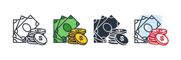 geld pictogram logo vectorillustratie. munten en financiën symboolsjabloon voor grafische en webdesign collectie vector