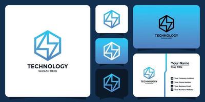 flash-technologie ontwerp logo en visitekaartje vector