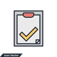 selectievakje lijst pictogram logo vectorillustratie. klembordsymboolsjabloon voor grafische en webdesigncollectie vector