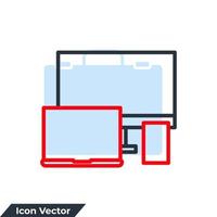 responsieve pictogram logo vectorillustratie. apparaten en elektronica symboolsjabloon voor grafische en webdesign collectie vector