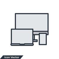 responsieve pictogram logo vectorillustratie. apparaten en elektronica symboolsjabloon voor grafische en webdesign collectie vector