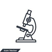 Microscoop pictogram logo vectorillustratie. onderzoekssymboolsjabloon voor grafische en webdesigncollectie vector