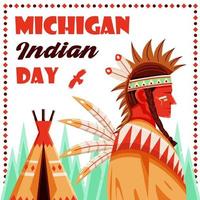 Michigan Indian Day, hoofdman. geschikt voor evenementen vector