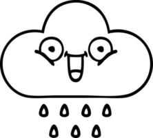 lijntekening cartoon regenwolk vector