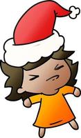 kerstverloop cartoon van kawaii girl vector