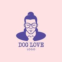 hondenliefde logo hipster chihuahua dierenwinkel vector