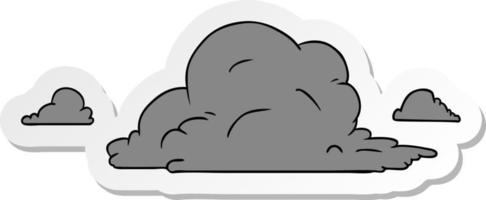 sticker cartoon doodle van witte grote wolken vector