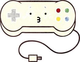 retro illustratie stijl cartoon game controller vector