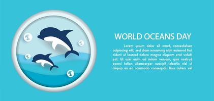 wereld oceanen dag banner vector