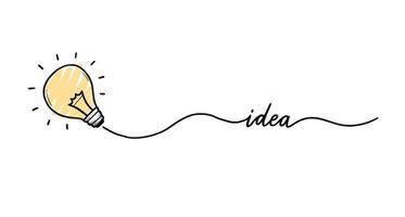 idee gloeilamp. doodle hand getekend vector