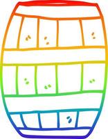 regenbooggradiënt lijntekening cartoon biervat vector
