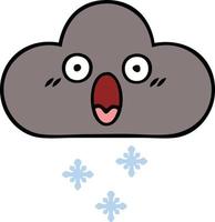 schattige cartoon storm sneeuw wolk vector