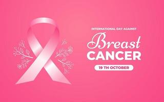 realistische borstkanker bewustzijn maand illustratie vector