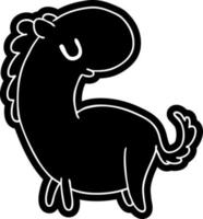 cartoon icoon kawaii van een schattig paard vector