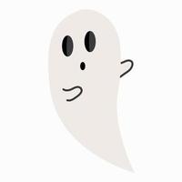 witte enge geest, vliegende geest, vectorillustratie voor halloween. vector