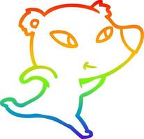 regenbooggradiënt lijntekening schattige cartoon ijsbeer vector