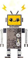 retro illustratie stijl cartoon robot vector