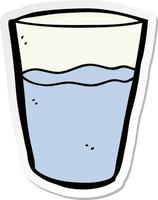 sticker van een cartoonglas water vector