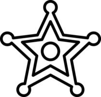 sheriff badge lijn icoon vector