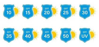 uv zonnescherm beschermen huid silhouet icoon. spf 50 30 20 cosmetische zonnebrandcrème voor glyph-pictogram voor bescherming tegen de zon in de zomer. blok ultraviolet straling stralen icoon. geïsoleerde vectorillustratie. vector