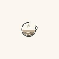 koffie logo bruine kleur. modern pictogram symbool monochroom mono-line minimalisme vector logo voor coffeeshop.