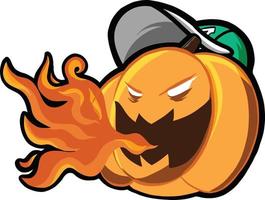 jack-o'-lantern pompoen hoofd vector