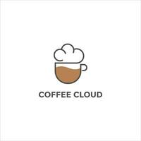 koffie-logo. modern pictogram symbool monochroom mono-line minimalisme vector logo voor coffeeshop.