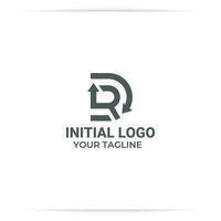 logo monogram r voor recycle vector