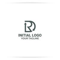 logo monogram r voor recycle vector