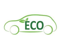 auto eco logo vector - elektrische hybride auto