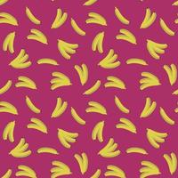 naadloze achtergrond met banaan. tropisch patroon met verse banaan vector achtergrond. geel geïsoleerd bananenpatroon. bananen op een lichte achtergrond.