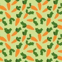 een patroon van wortelen uit de tuin. oogsten in de herfst. naadloze illustratie op een herfstthema met een wortel. bedrukken voor textiel vector
