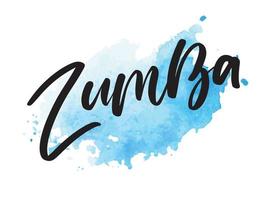 zumba dansstudio tekst. kalligrafie woord banner ontwerp. aerobe conditie. vector hand belettering illustratie op witte achtergrond.