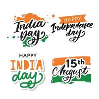 creatieve Indiase nationale vlag kleur achtergrond met ashoka wiel, elegante poster, spandoek of flyer ontwerp voor 15 augustus, gelukkige viering van de onafhankelijkheidsdag. vector
