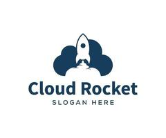 ontwerpsjabloon voor cloudraket-logo vector