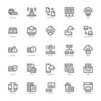 webhosting icon pack voor uw website, mobiel, presentatie en logo-ontwerp. webhosting pictogram schets ontwerp. vector grafische illustratie en bewerkbare lijn.