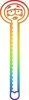 regenbooggradiënt lijntekening cartoon thermometer vector