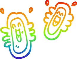 regenbooggradiënt lijntekening cartoon bloedcellen vector