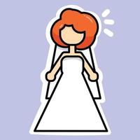 jonge vrouw in een trouwjurk vector