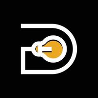 letter d lamp elektrisch eenvoudig logo vector