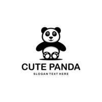 schattige panda illustratie eenvoudig logo vector
