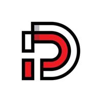 brief pd dp lijn monogram logo vector