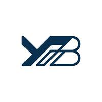 brief yb lijn monogram bedrijfslogo vector