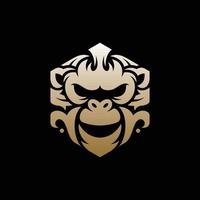 gorilla sier luxe creatief dierenlogo vector