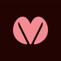 letter m liefde media modern logo vector