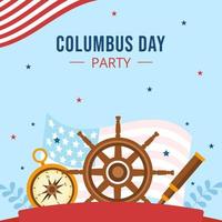 happy columbus dag achtergrond sjabloon handgetekende cartoon vlakke afbeelding vector