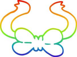 regenboog gradiënt lijntekening cartoon vlinderdas vector