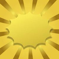 lege gouden badge met starburst vorm op sunburst patroon achtergrond vector